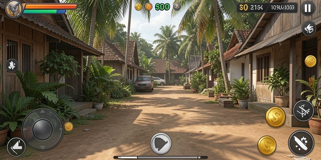 Tampilan permainan yang menarik dan berwarna.